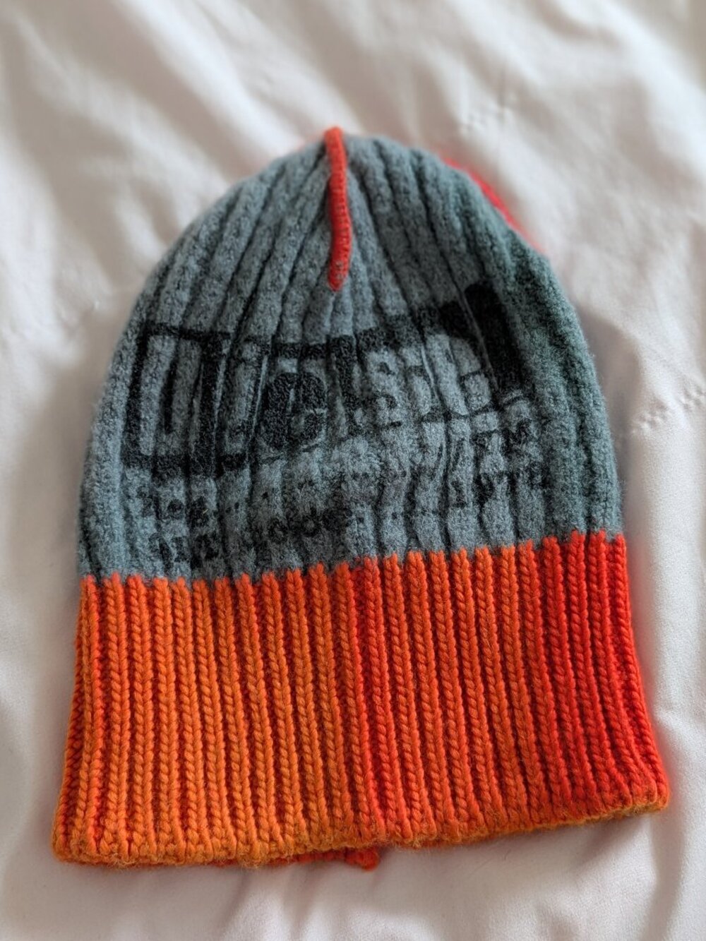 Diesel Grey Orange Knit Beanie Size II